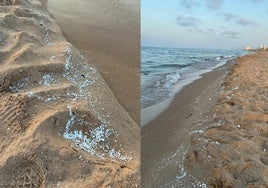 Cierran playas en la provincia de Valencia por el vertido de una sustancia blanca desconocida