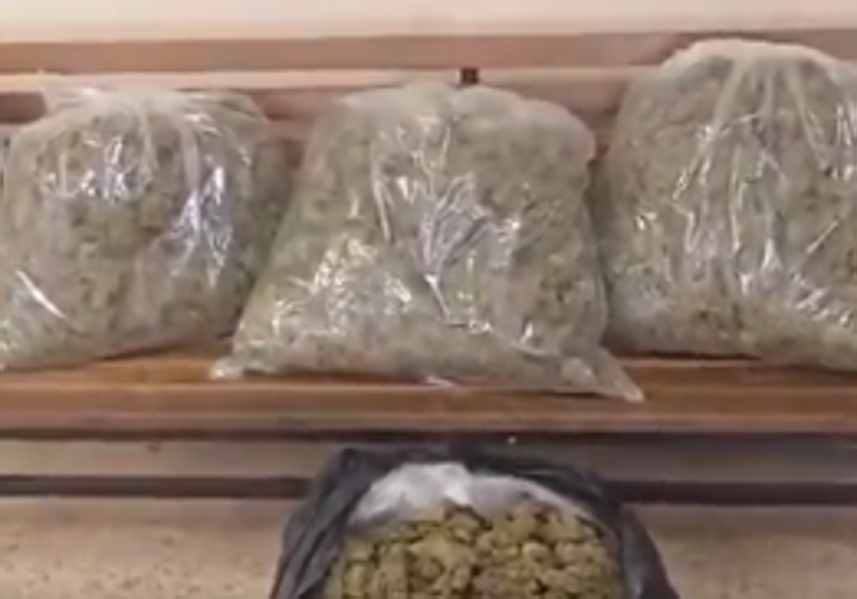 Las bolsas incautadas en el maletero del vehículo