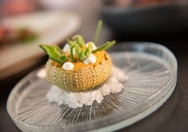 Una de las propuestas del menú degustación del restaurante El Espejo en Sanlúcar de Barrameda